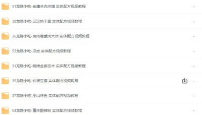 《龙隐小吃街小吃教程大全》[视频教学美食做法][56.8GB][价值上千]