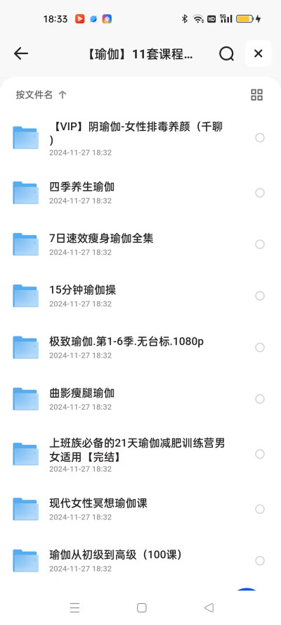 今天刚花999买的11套瑜伽全套课程106G